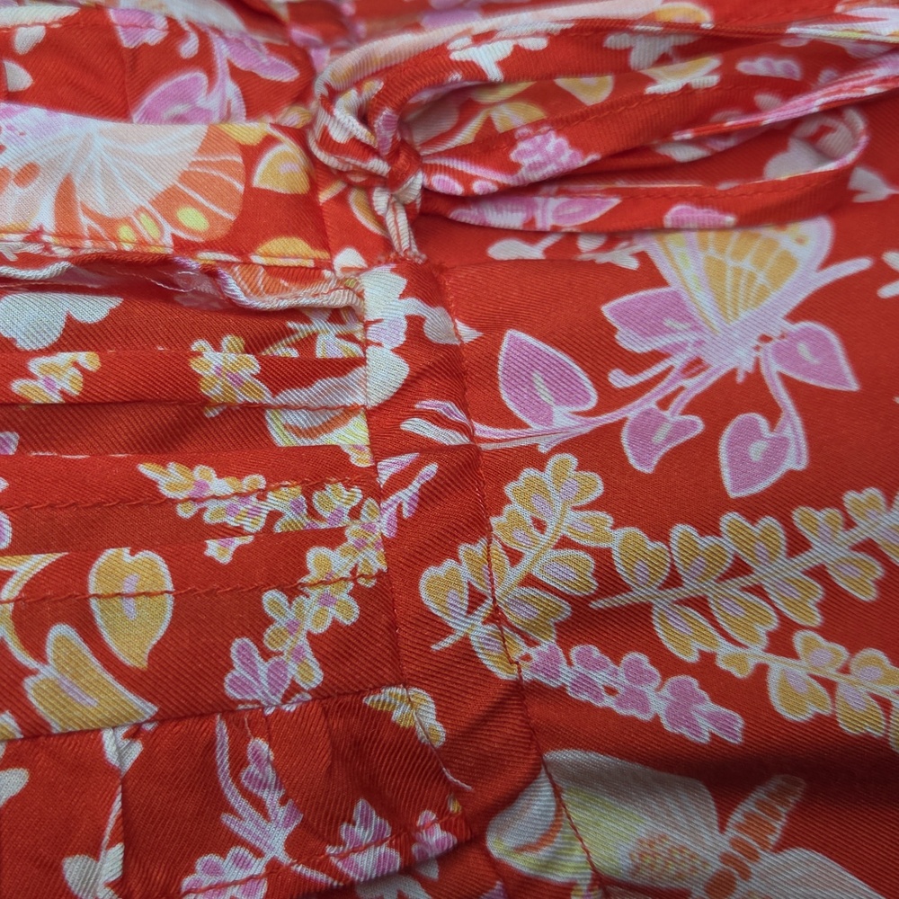 J. McLaughlin Harriet Silk-Blend Dark Orange Floral Midi Dress Size M - Picture 8 of 10